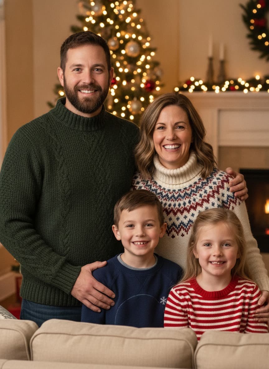 Holiday / Christmas family portrait example