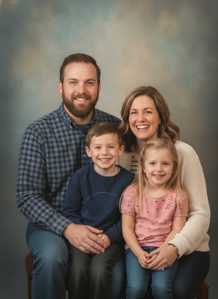 Vintage / Retro family portrait example